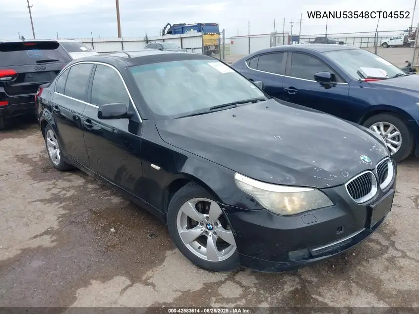 2008 BMW 528I VIN: WBANU53548CT04552 Lot: 42583614