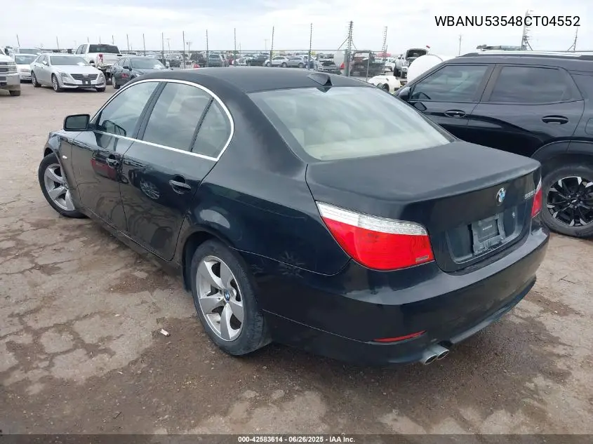 2008 BMW 528I VIN: WBANU53548CT04552 Lot: 42583614
