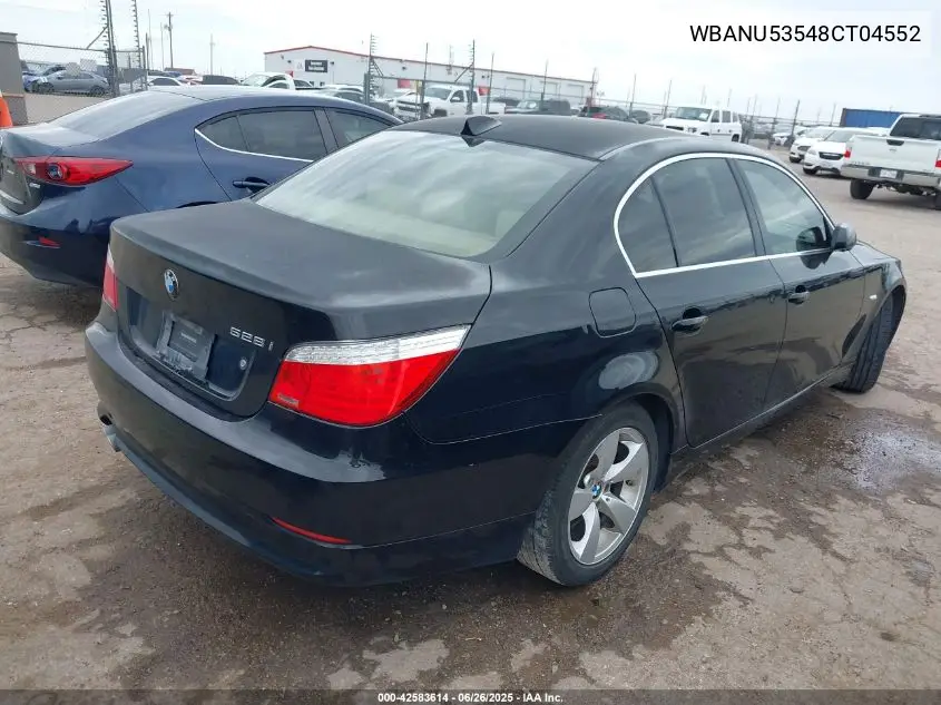 2008 BMW 528I VIN: WBANU53548CT04552 Lot: 42583614