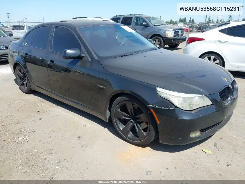2008 BMW 528I VIN: WBANU53568CT15231 Lot: 42587016