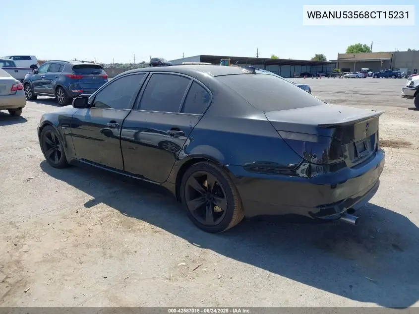 2008 BMW 528I VIN: WBANU53568CT15231 Lot: 42587016