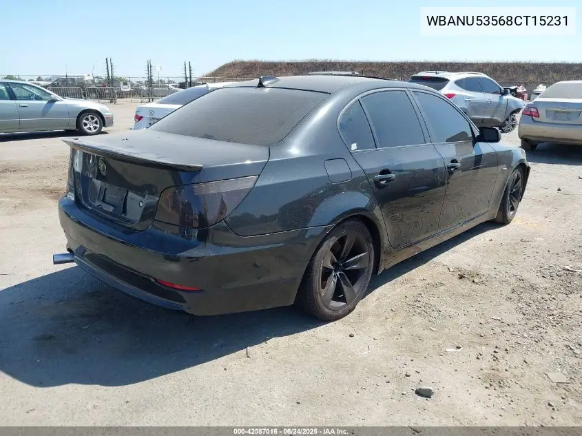 2008 BMW 528I VIN: WBANU53568CT15231 Lot: 42587016