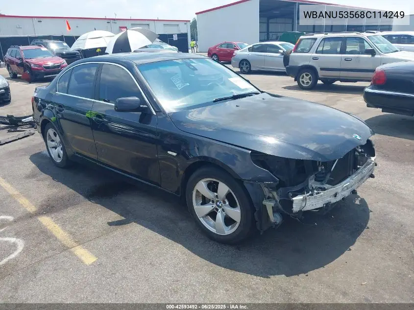 2008 BMW 528I VIN: WBANU53568C114249 Lot: 42593492