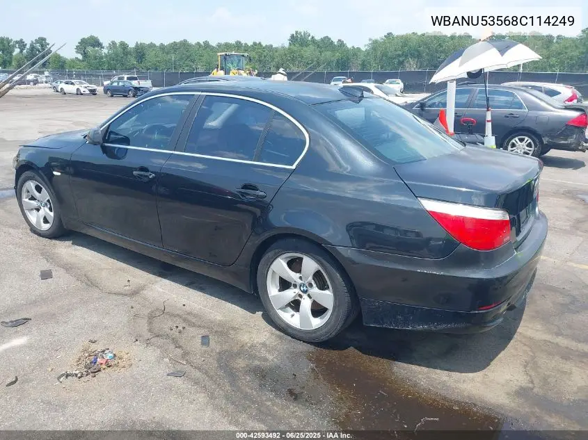 2008 BMW 528I VIN: WBANU53568C114249 Lot: 42593492