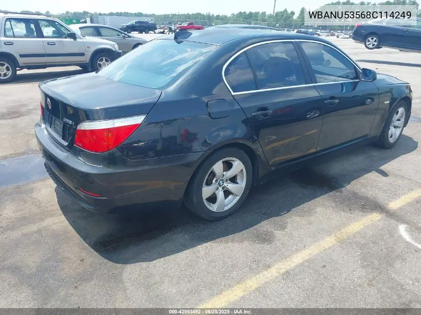 2008 BMW 528I VIN: WBANU53568C114249 Lot: 42593492