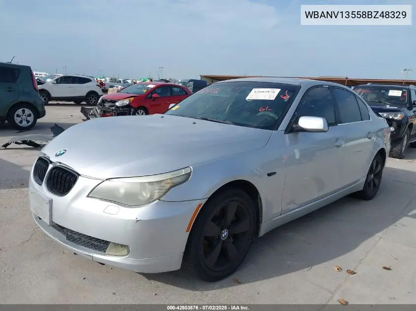 2008 BMW 528Xi VIN: WBANV13558BZ48329 Lot: 42603876