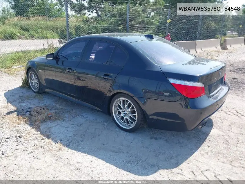 2008 BMW 550I VIN: WBANW53578CT54548 Lot: 42669186