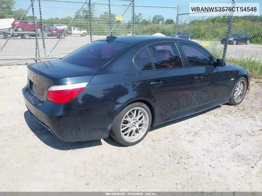 2008 BMW 550I VIN: WBANW53578CT54548 Lot: 42669186
