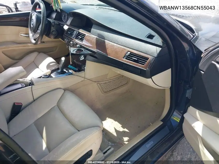 2008 BMW 535I VIN: WBANW13568CN55043 Lot: 42700882