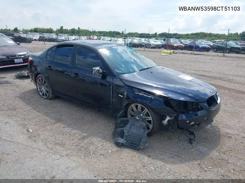 2008 BMW 550I VIN: WBANW53598CT51103 Lot: 42732501