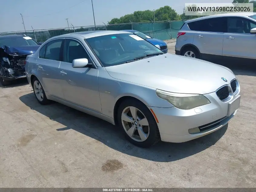 2008 BMW 528Xi VIN: WBANV13598CZ53026 Lot: 42737083