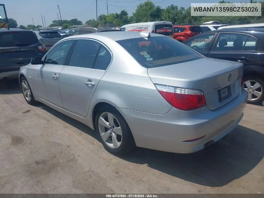 2008 BMW 528Xi VIN: WBANV13598CZ53026 Lot: 42737083