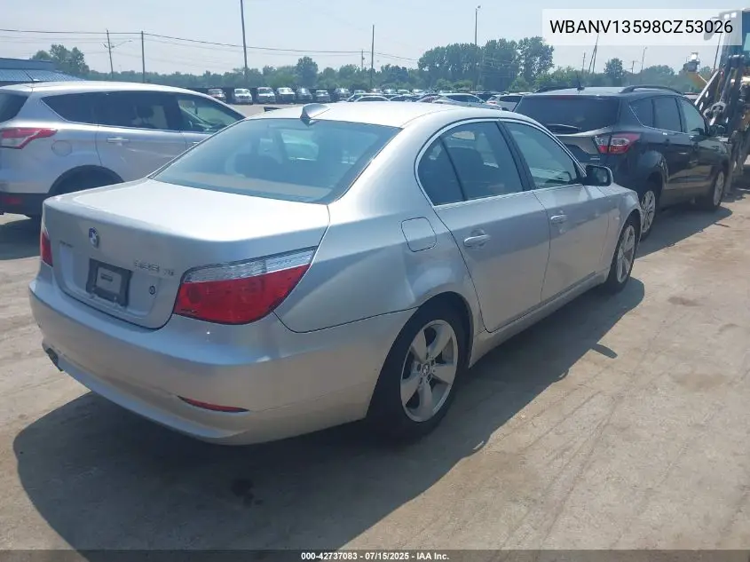 2008 BMW 528Xi VIN: WBANV13598CZ53026 Lot: 42737083