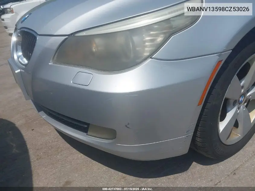 2008 BMW 528Xi VIN: WBANV13598CZ53026 Lot: 42737083