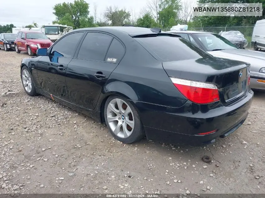 2008 BMW 535I VIN: WBANW13588CZ81218 Lot: 42751592