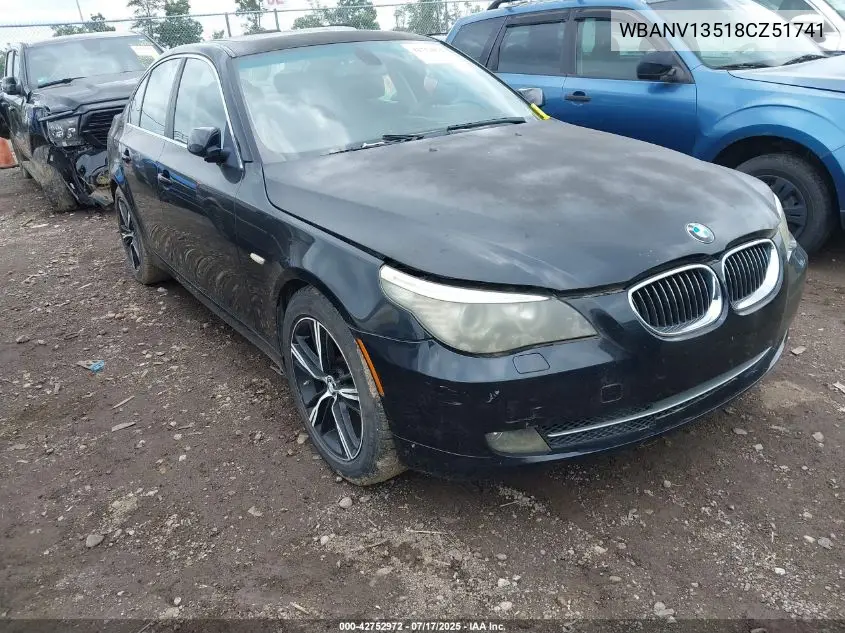 2008 BMW 528Xi VIN: WBANV13518CZ51741 Lot: 42752972