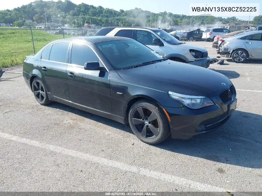 2008 BMW 528Xi VIN: WBANV135X8CZ52225 Lot: 42762192