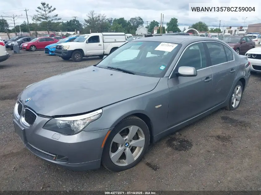 2008 BMW 528 VIN: WBANV13578CZ59004 Lot: 42772371