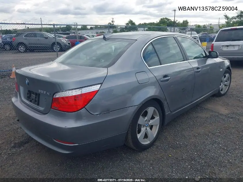 2008 BMW 528 VIN: WBANV13578CZ59004 Lot: 42772371