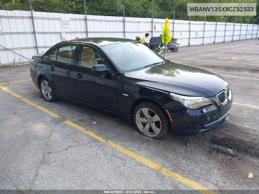 2008 BMW 528Xi VIN: WBANV135X8CZ52533 Lot: 42790941