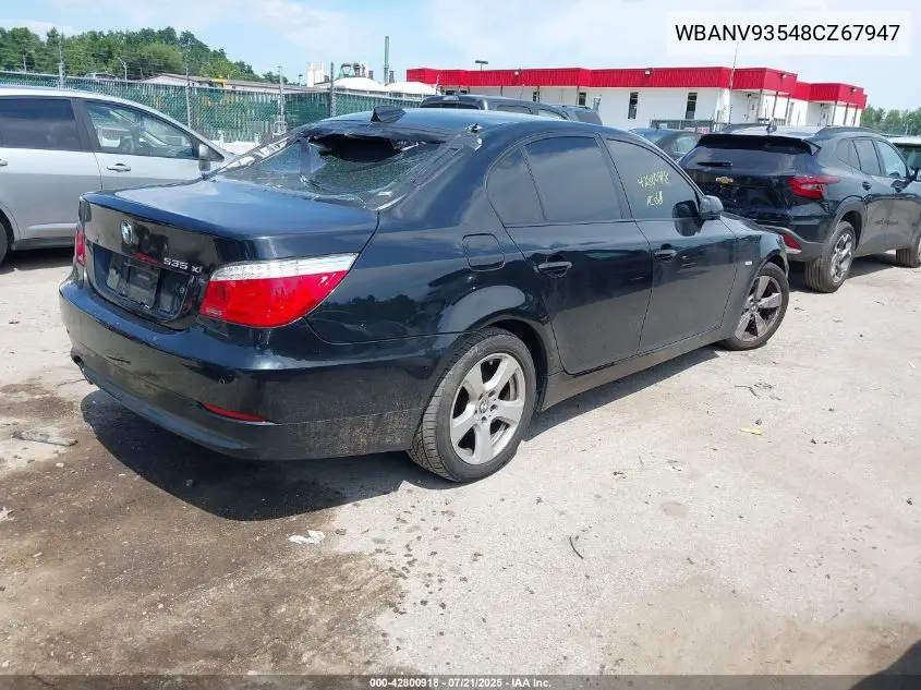 2008 BMW 535Xi VIN: WBANV93548CZ67947 Lot: 42800918