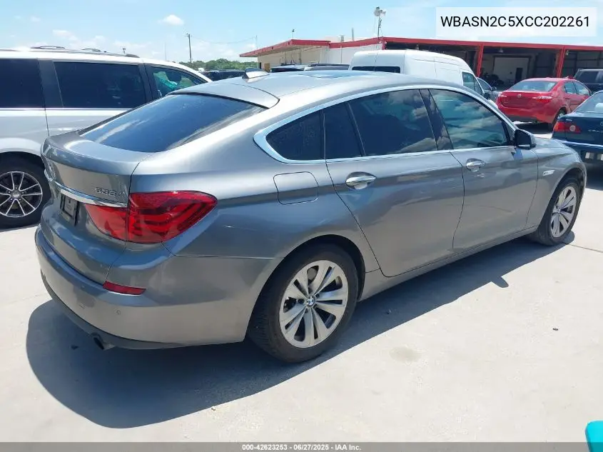 2012 BMW 535I Gran Turismo VIN: WBASN2C5XCC202261 Lot: 42623253