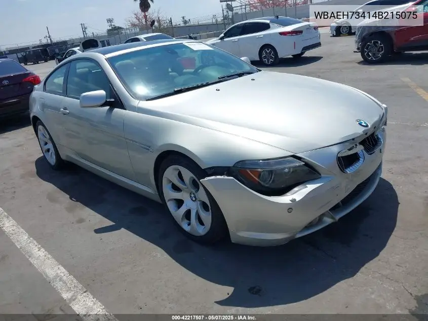 2004 BMW 645Ci VIN: WBAEH73414B215075 Lot: 42217507