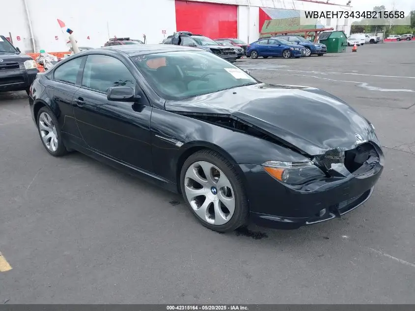 2004 BMW 645Ci VIN: WBAEH73434B215658 Lot: 42315164