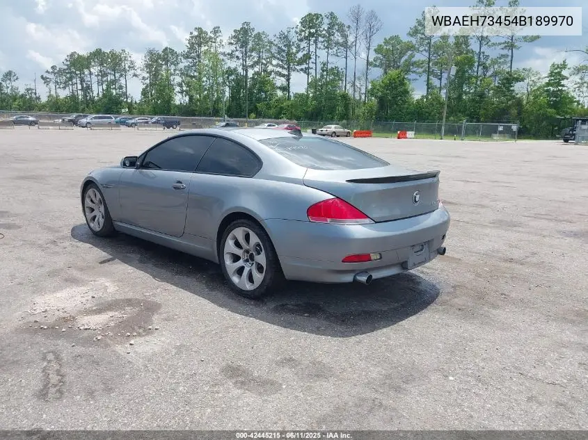 2004 BMW 645Ci VIN: WBAEH73454B189970 Lot: 42445215