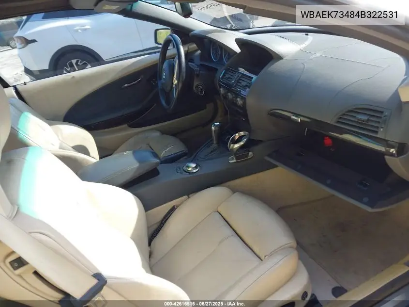 2004 BMW 645Ci VIN: WBAEK73484B322531 Lot: 42616516