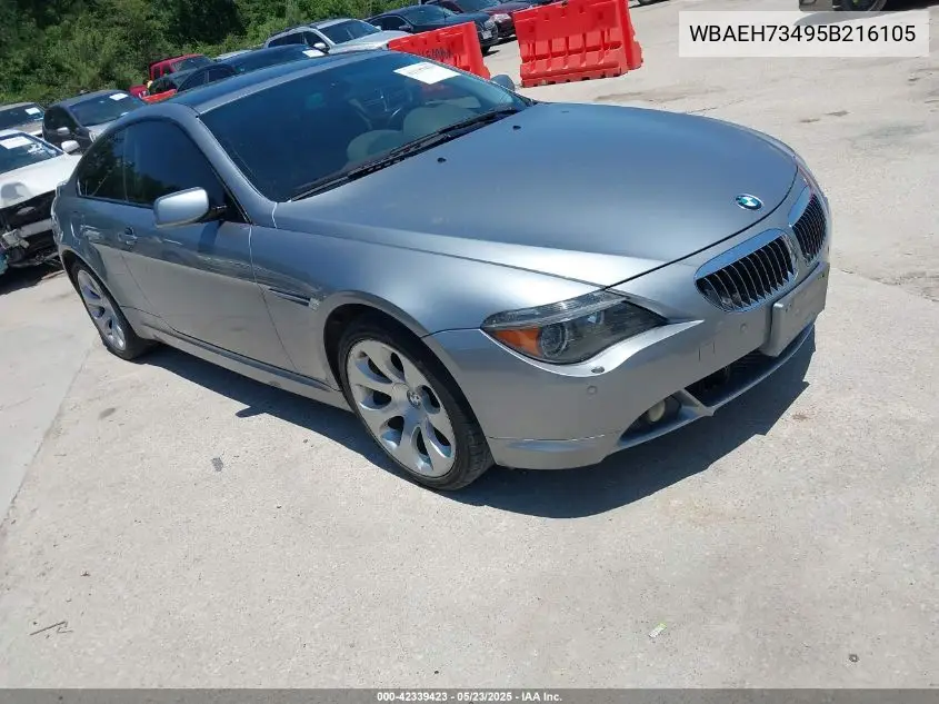 2005 BMW 645Ci VIN: WBAEH73495B216105 Lot: 42339423