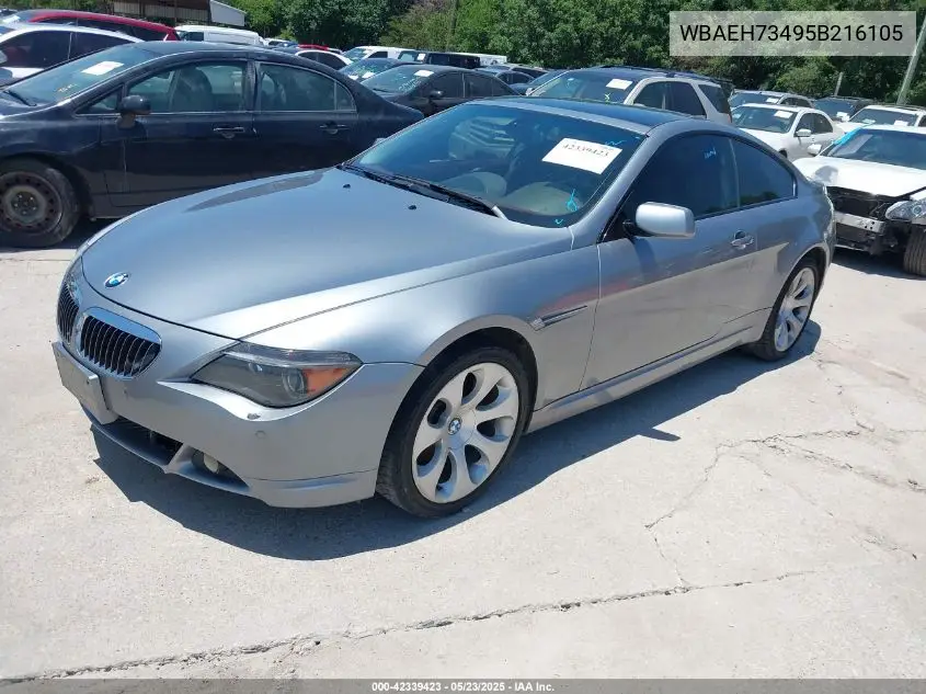 2005 BMW 645Ci VIN: WBAEH73495B216105 Lot: 42339423
