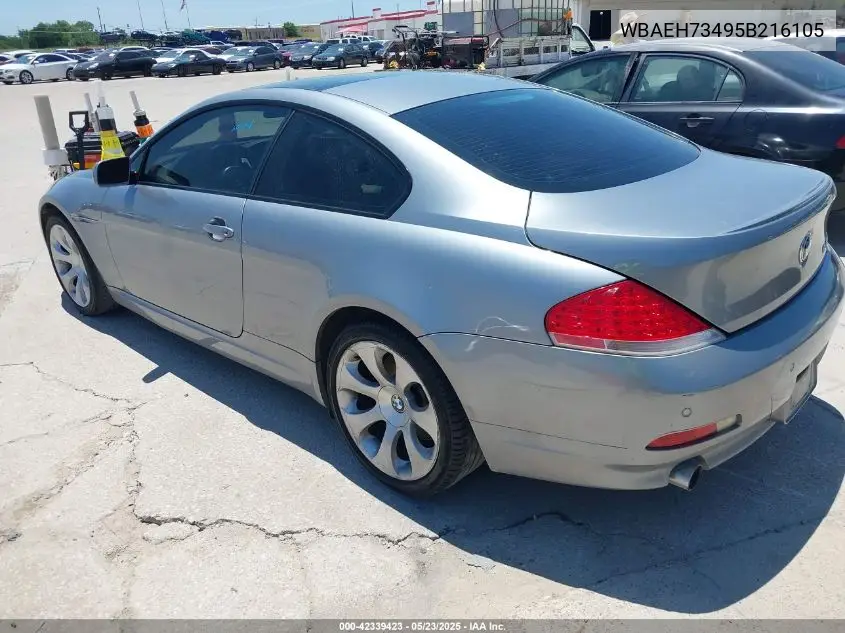2005 BMW 645Ci VIN: WBAEH73495B216105 Lot: 42339423