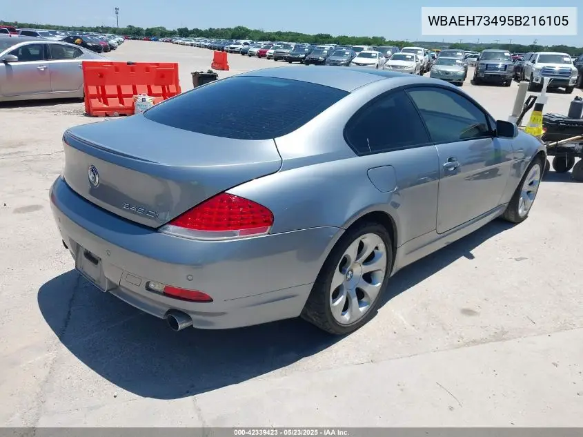2005 BMW 645Ci VIN: WBAEH73495B216105 Lot: 42339423