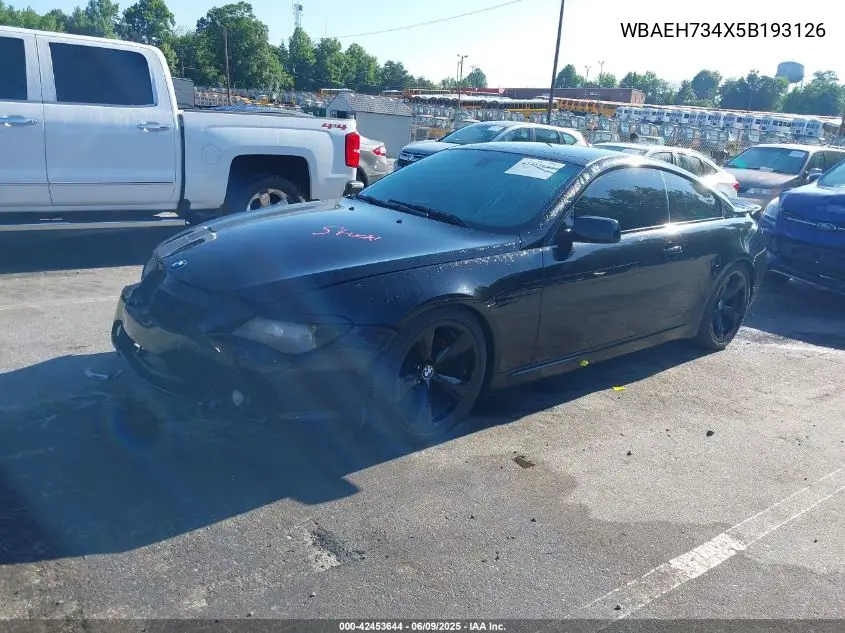 2005 BMW 645 VIN: WBAEH734X5B193126 Lot: 42453644