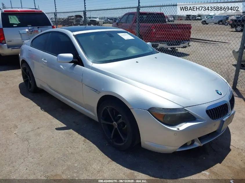 2005 BMW 645Ci VIN: WBAEH73435B869402 Lot: 42490276