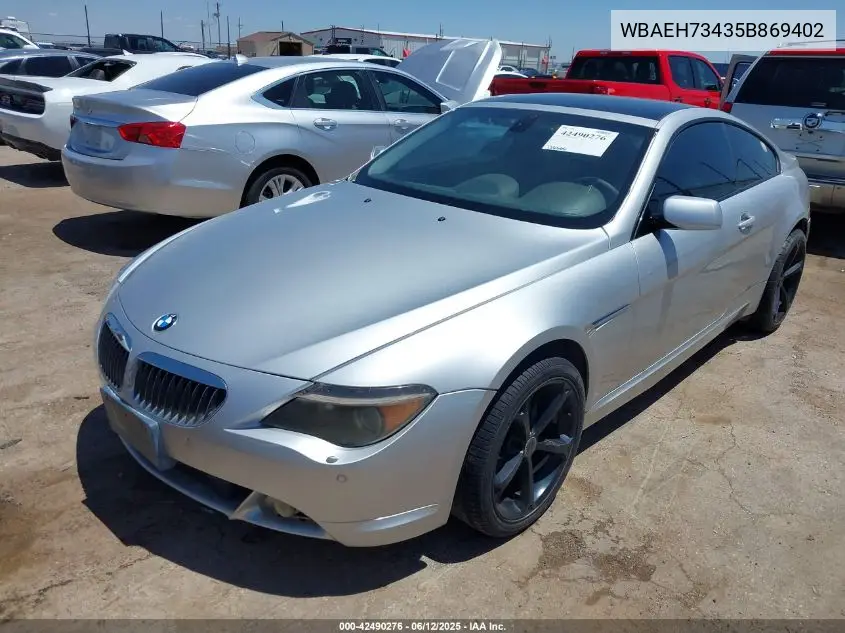2005 BMW 645Ci VIN: WBAEH73435B869402 Lot: 42490276