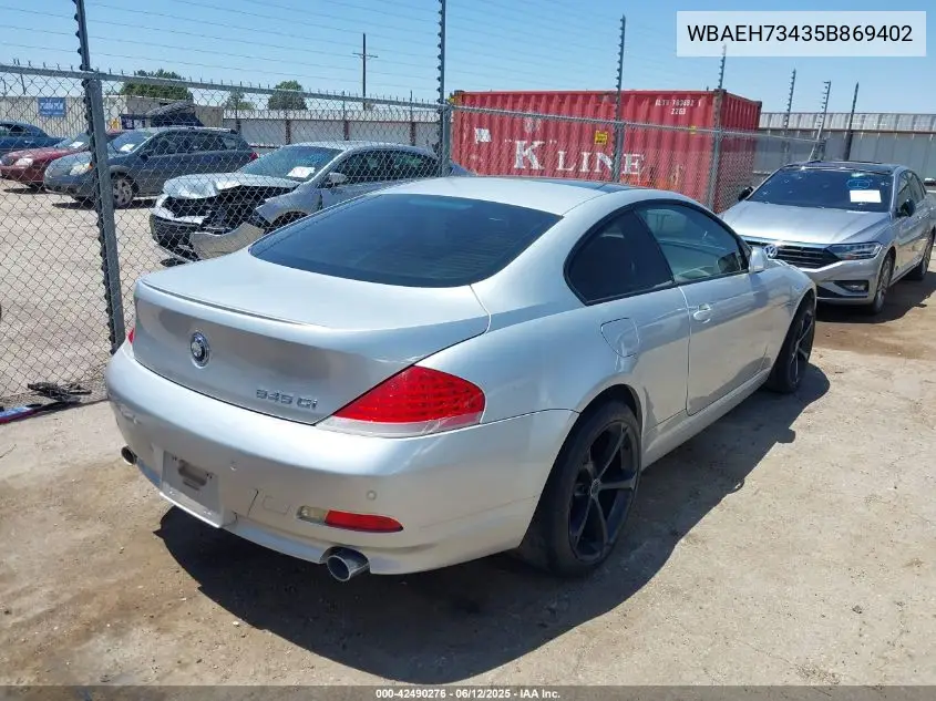 2005 BMW 645Ci VIN: WBAEH73435B869402 Lot: 42490276