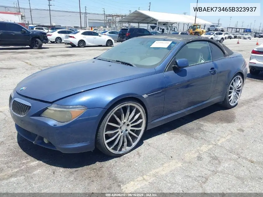 2005 BMW 645Ci VIN: WBAEK73465B323937 Lot: 42506210