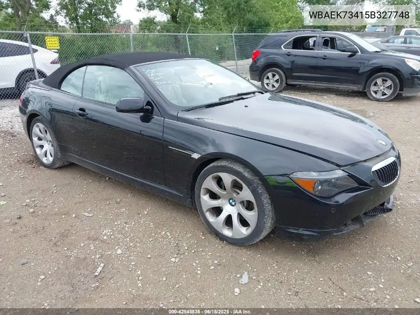 2005 BMW 645Ci VIN: WBAEK73415B327748 Lot: 42545836
