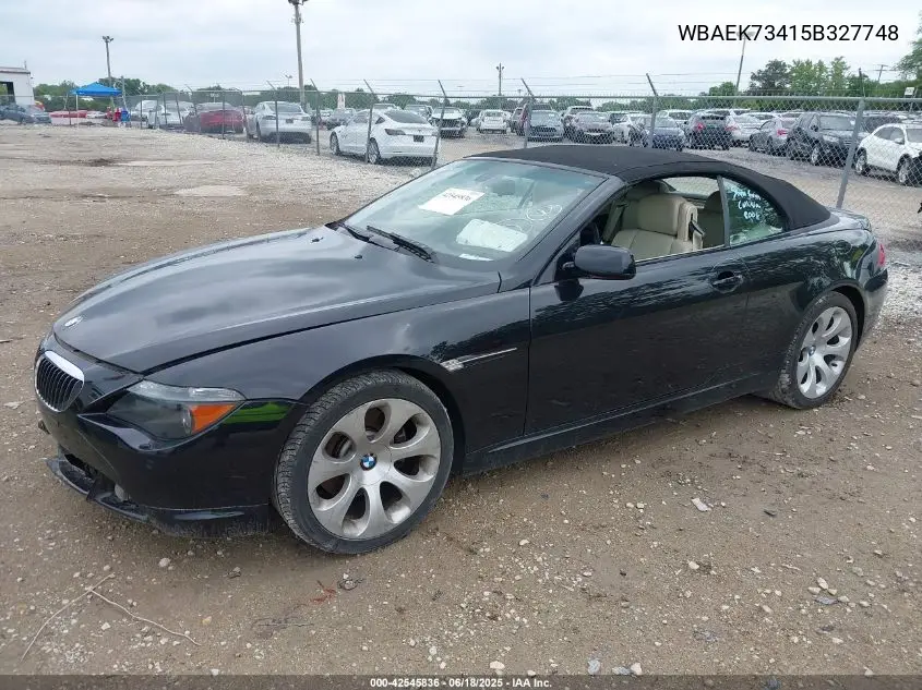 2005 BMW 645Ci VIN: WBAEK73415B327748 Lot: 42545836