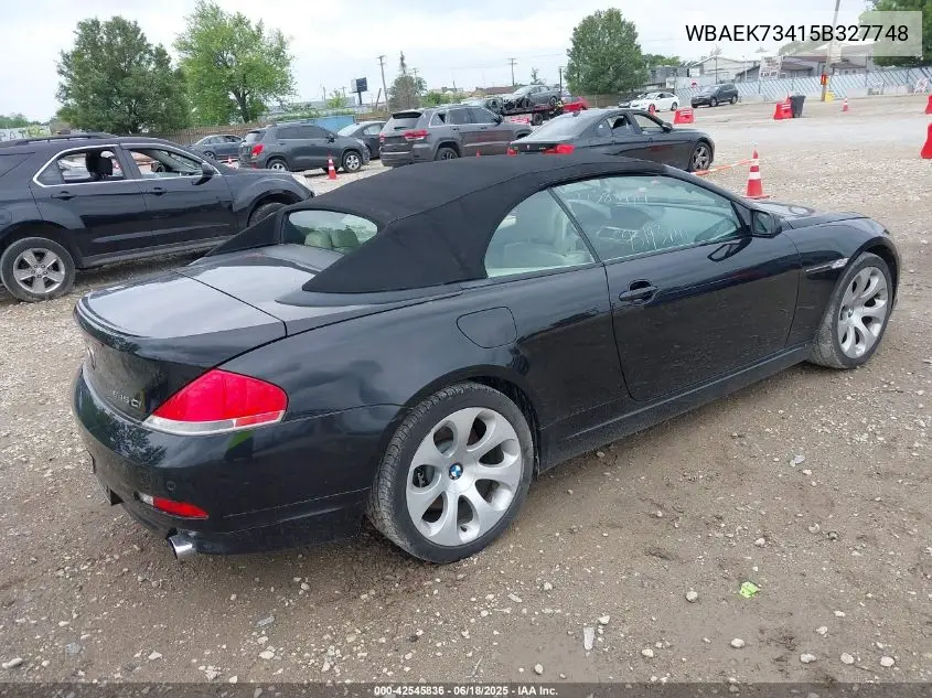 2005 BMW 645Ci VIN: WBAEK73415B327748 Lot: 42545836