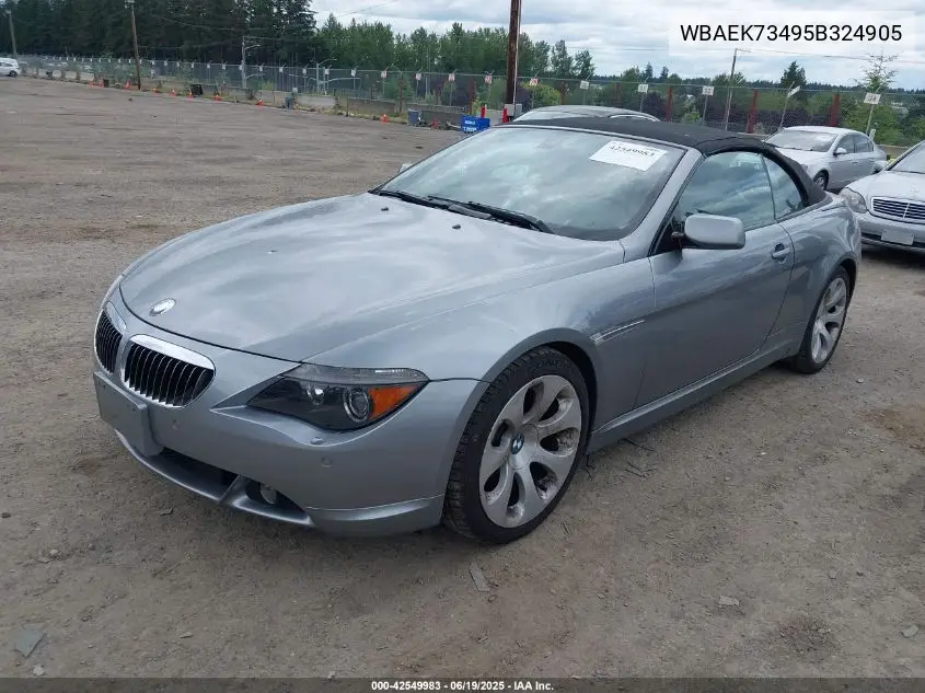 2005 BMW 645Ci VIN: WBAEK73495B324905 Lot: 42549983