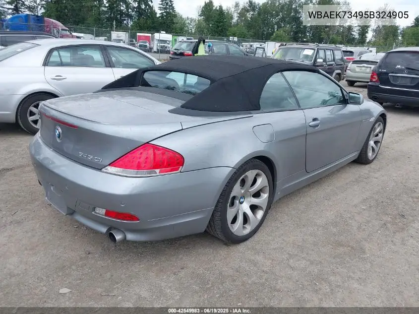 2005 BMW 645Ci VIN: WBAEK73495B324905 Lot: 42549983
