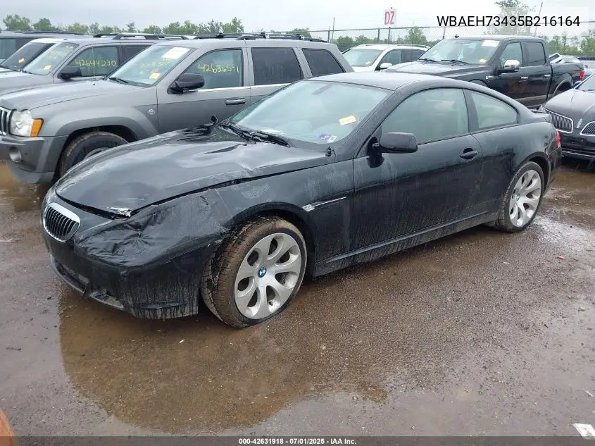 2005 BMW 645Ci VIN: WBAEH73435B216164 Lot: 42631918