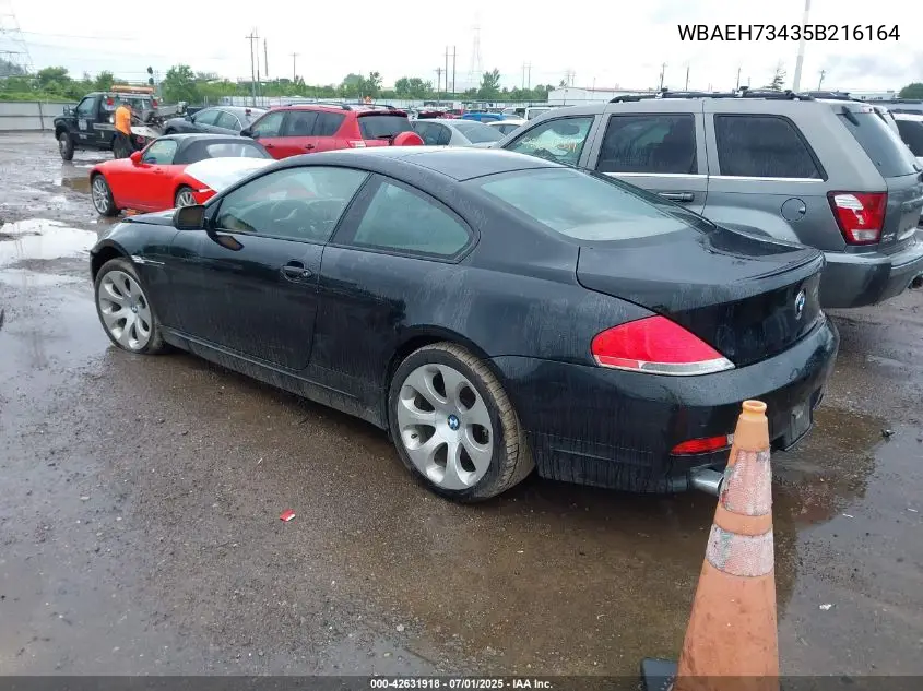 2005 BMW 645Ci VIN: WBAEH73435B216164 Lot: 42631918
