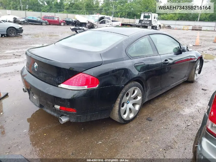 2005 BMW 645Ci VIN: WBAEH73435B216164 Lot: 42631918
