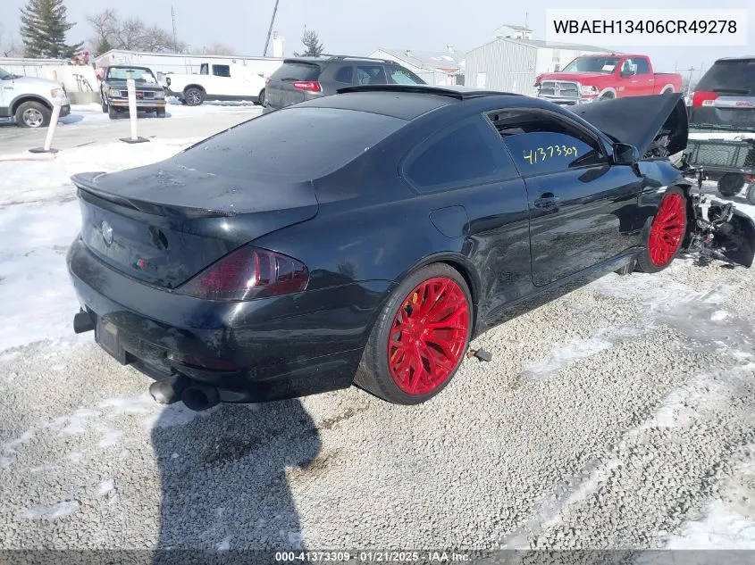 2006 BMW 650I VIN: WBAEH13406CR49278 Lot: 41373309