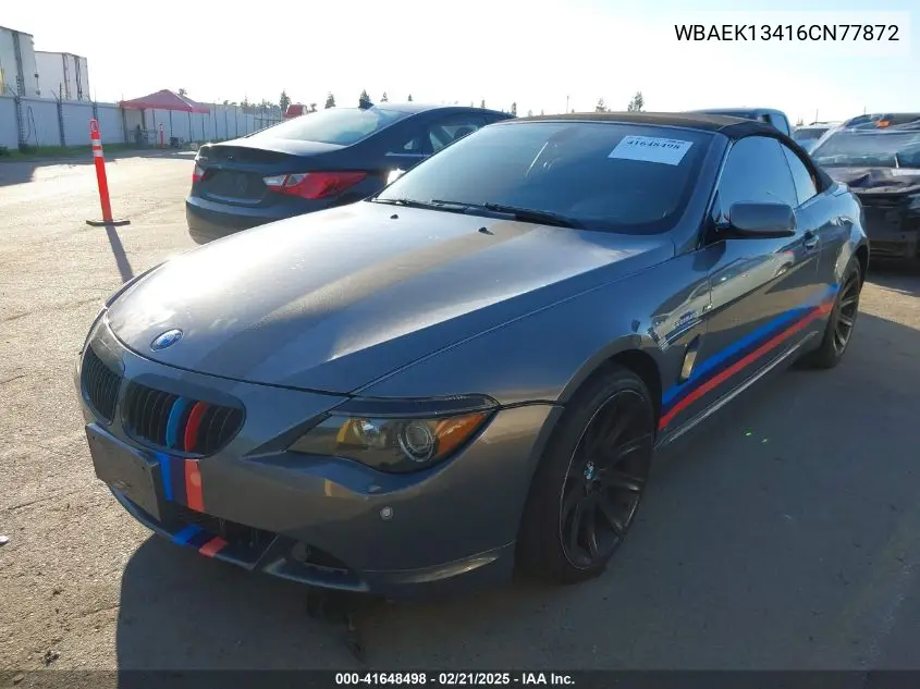 2006 BMW 650I VIN: WBAEK13416CN77872 Lot: 41648498