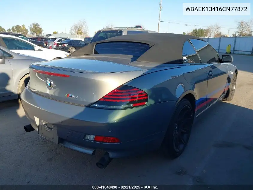 2006 BMW 650I VIN: WBAEK13416CN77872 Lot: 41648498
